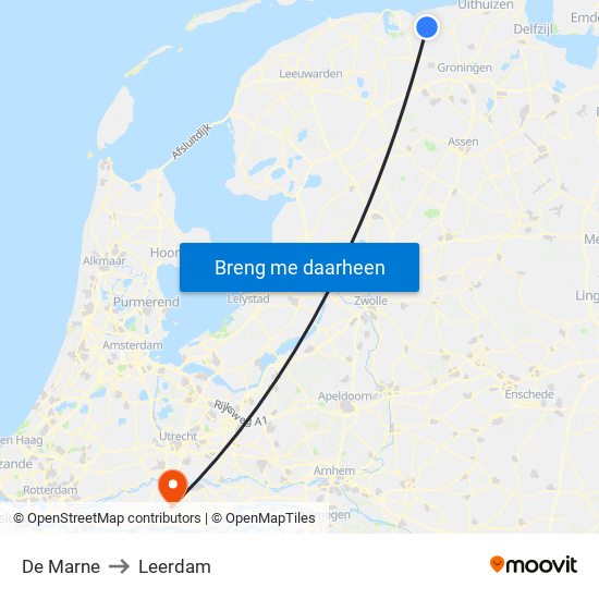 De Marne to Leerdam map