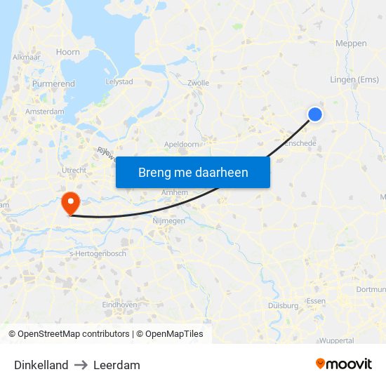 Dinkelland to Leerdam map