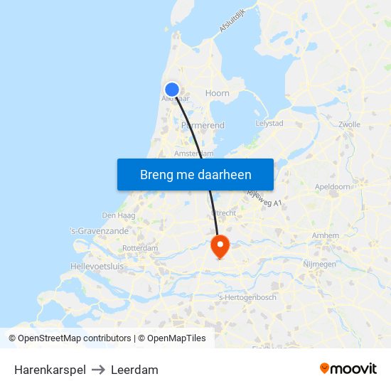 Harenkarspel to Leerdam map