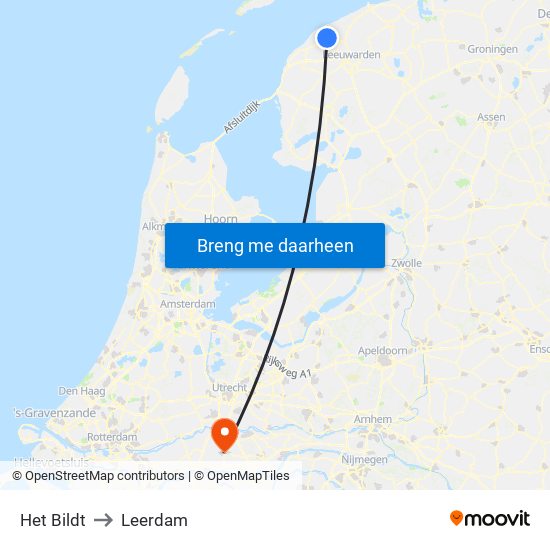 Het Bildt to Leerdam map