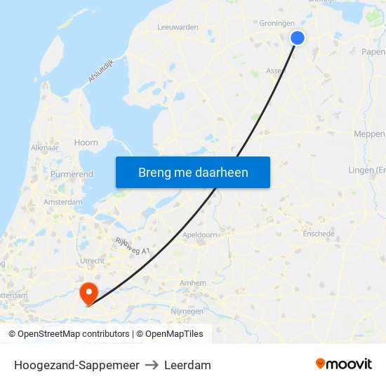 Hoogezand-Sappemeer to Leerdam map