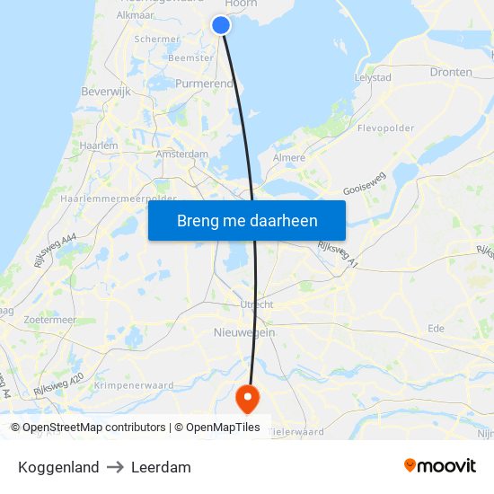 Koggenland to Leerdam map
