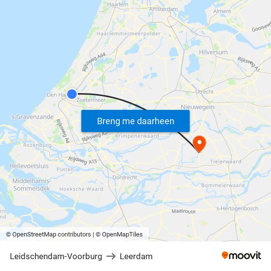 Leidschendam-Voorburg to Leerdam map