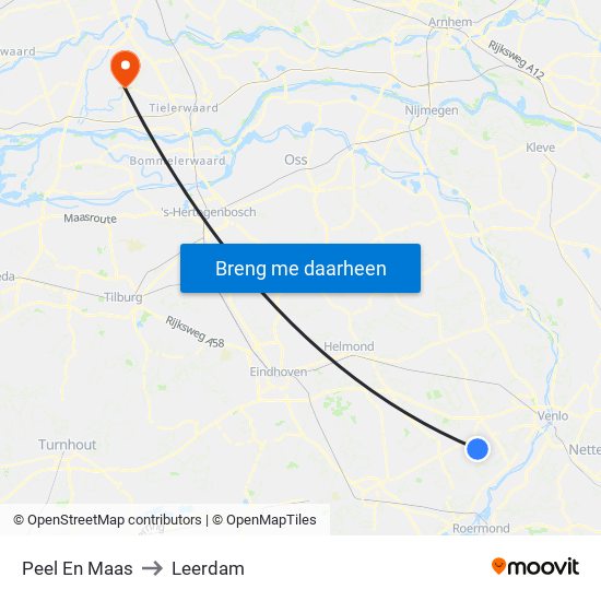 Peel En Maas to Leerdam map