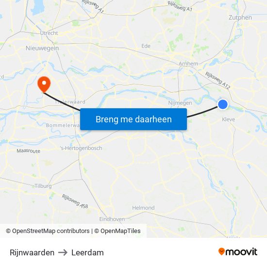 Rijnwaarden to Rijnwaarden map