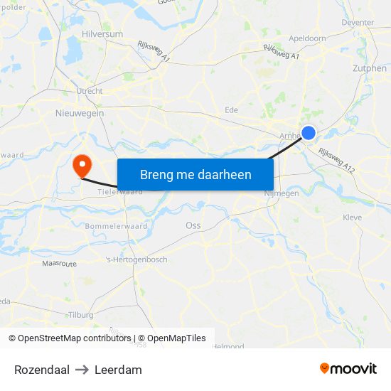 Rozendaal to Leerdam map