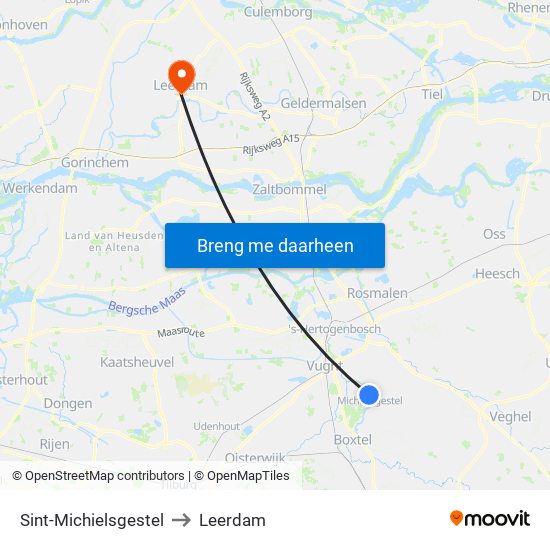 Sint-Michielsgestel to Leerdam map