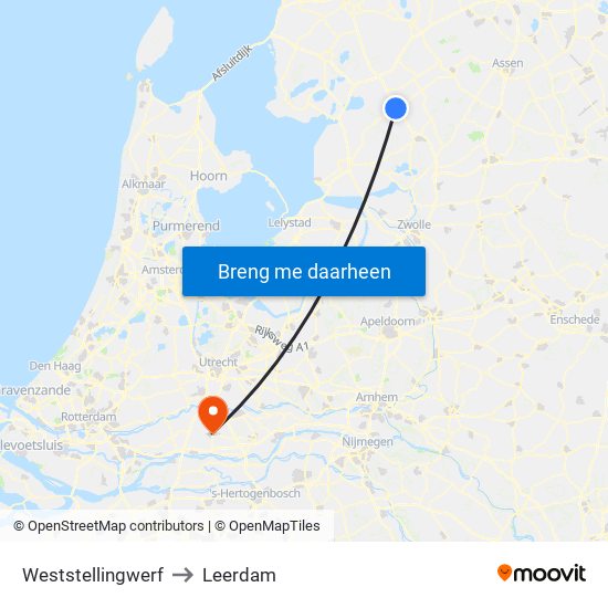 Weststellingwerf to Leerdam map