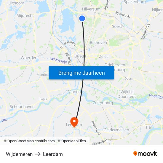 Wijdemeren to Leerdam map