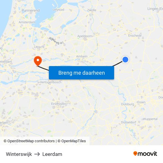 Winterswijk to Leerdam map