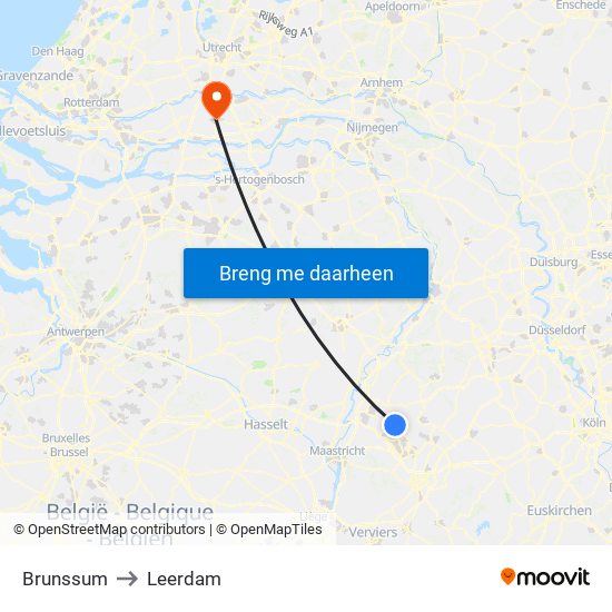 Brunssum to Leerdam map