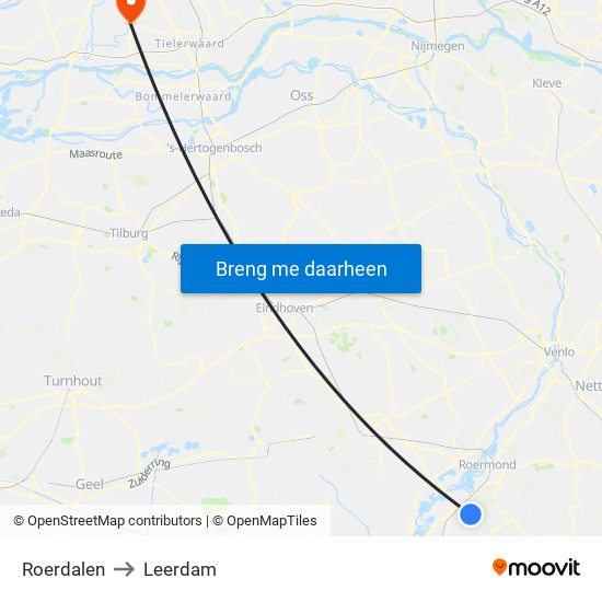 Roerdalen to Leerdam map