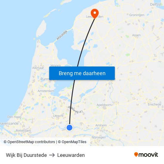 Wijk Bij Duurstede to Leeuwarden map