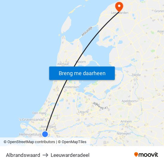 Albrandswaard to Leeuwarderadeel map