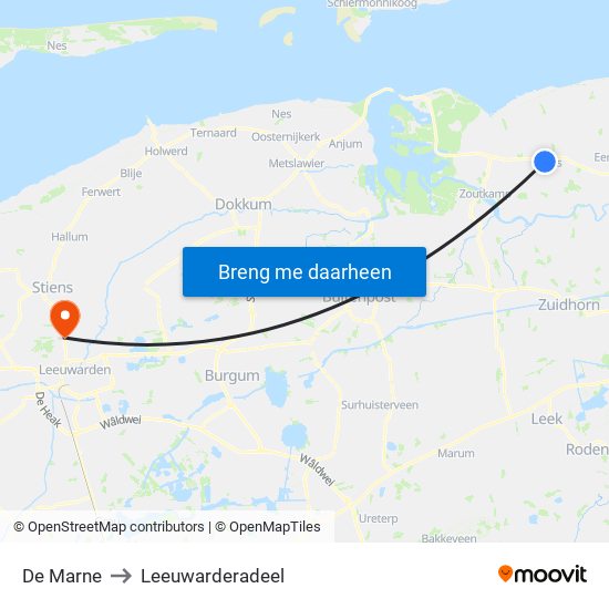 De Marne to Leeuwarderadeel map