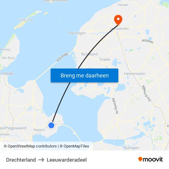 Drechterland to Leeuwarderadeel map