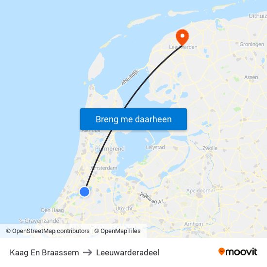 Kaag En Braassem to Leeuwarderadeel map