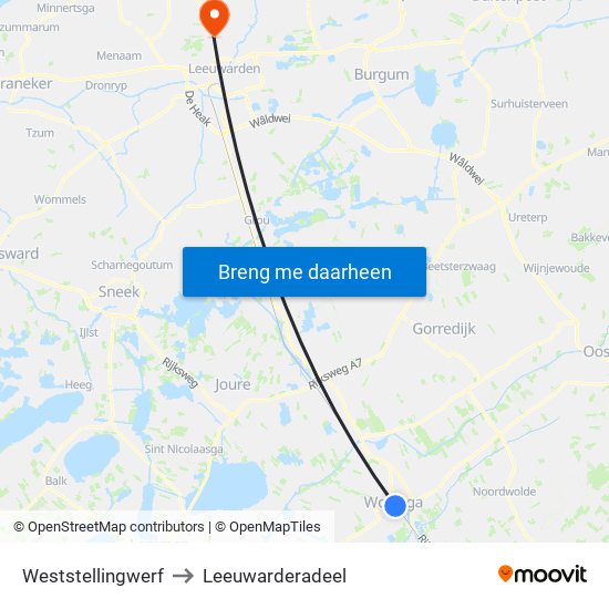 Weststellingwerf to Leeuwarderadeel map