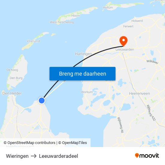 Wieringen to Leeuwarderadeel map