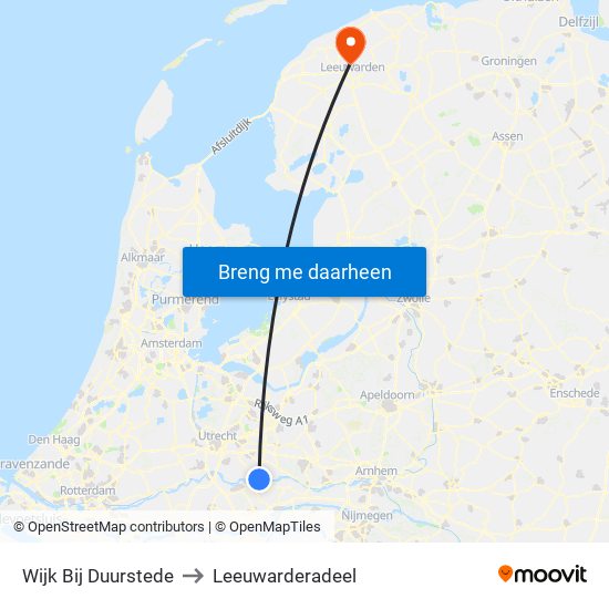 Wijk Bij Duurstede to Leeuwarderadeel map