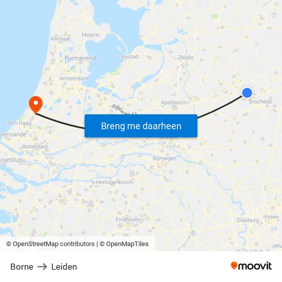 Borne to Leiden map
