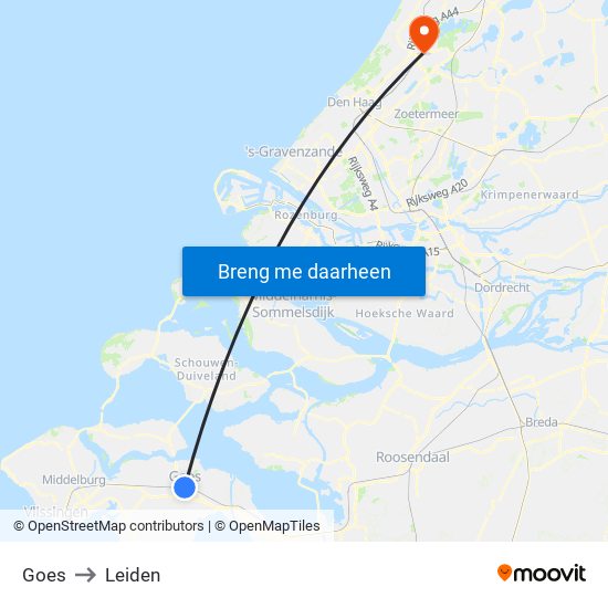 Goes to Leiden map