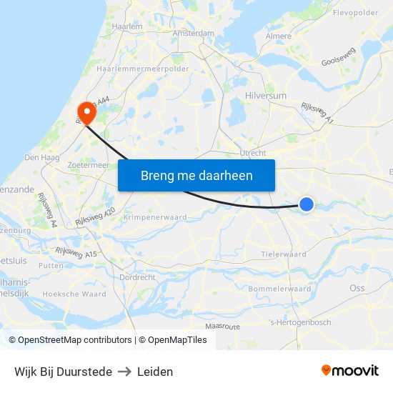 Wijk Bij Duurstede to Leiden map