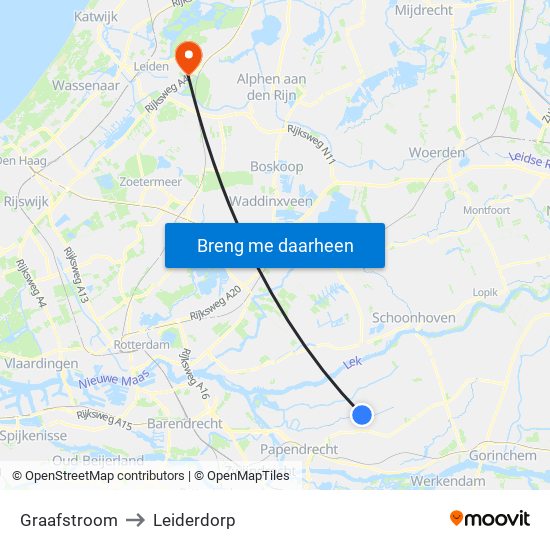 Graafstroom to Leiderdorp map
