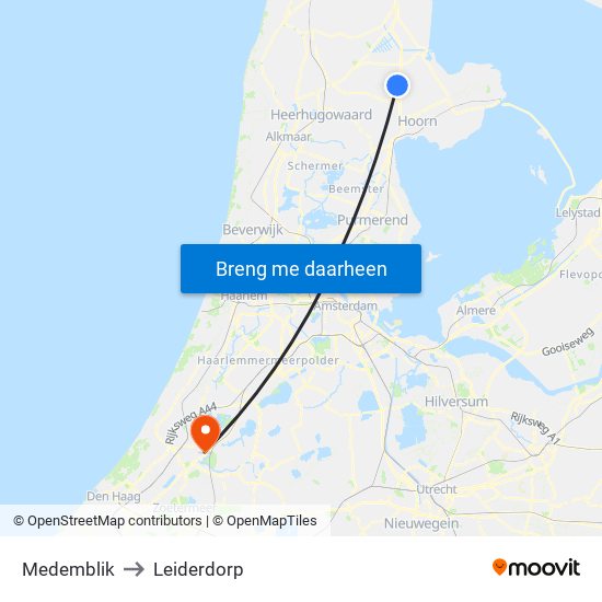 Medemblik to Leiderdorp map