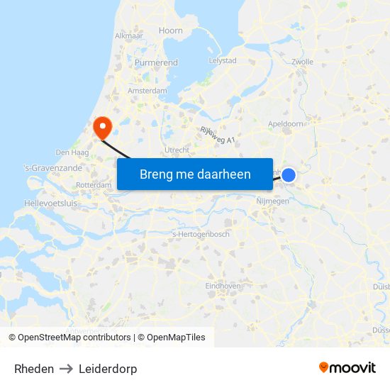 Rheden to Leiderdorp map