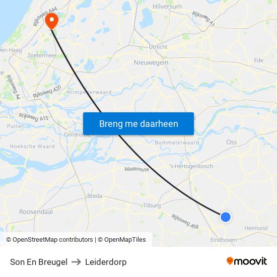 Son En Breugel to Leiderdorp map