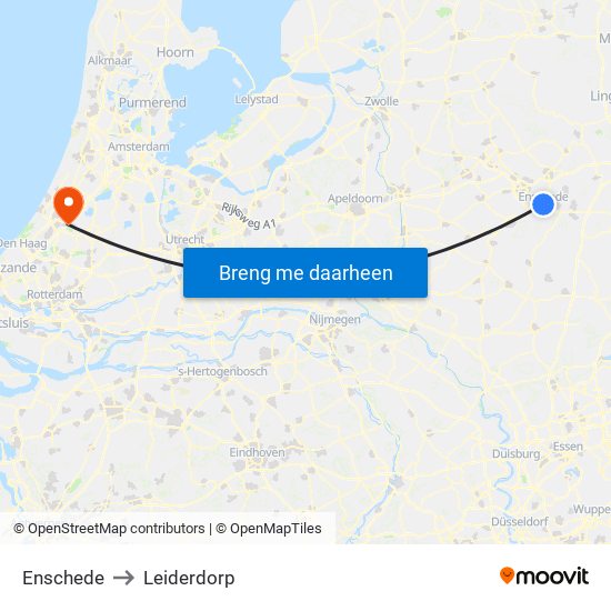 Enschede to Leiderdorp map