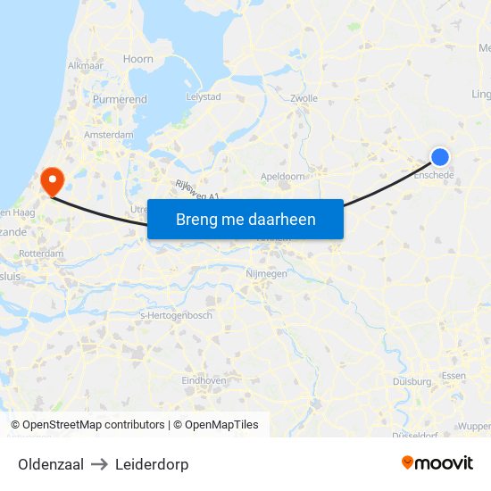 Oldenzaal to Leiderdorp map