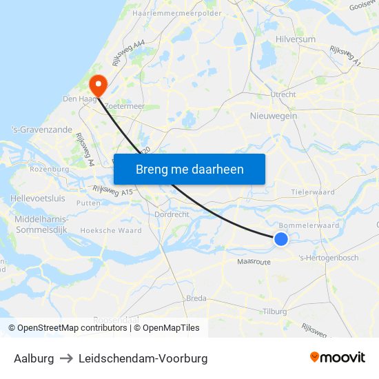 Aalburg to Leidschendam-Voorburg map