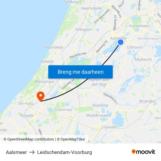 Aalsmeer to Leidschendam-Voorburg map