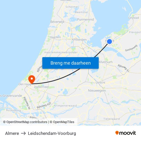 Almere to Leidschendam-Voorburg map