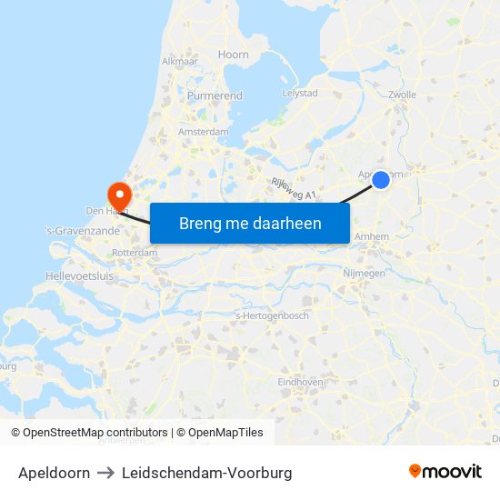 Apeldoorn to Leidschendam-Voorburg map