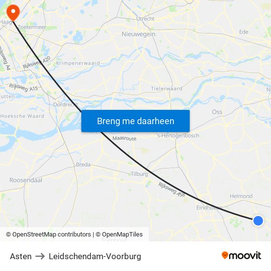 Asten to Leidschendam-Voorburg map