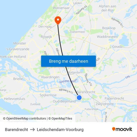 Barendrecht to Leidschendam-Voorburg map