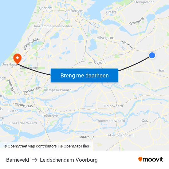 Barneveld to Leidschendam-Voorburg map