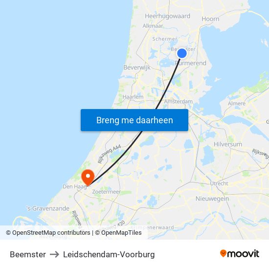 Beemster to Leidschendam-Voorburg map