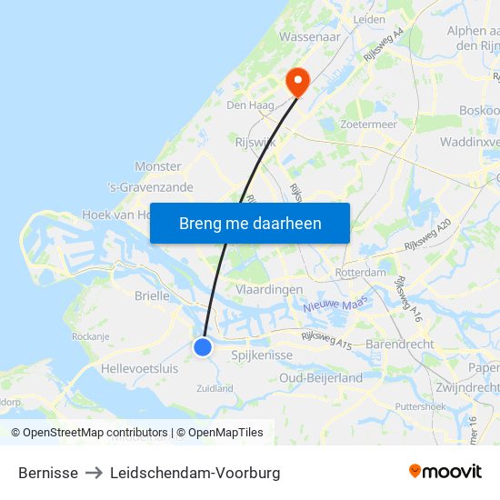 Bernisse to Leidschendam-Voorburg map