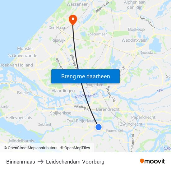 Binnenmaas to Leidschendam-Voorburg map