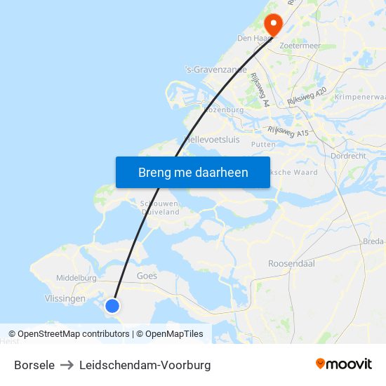 Borsele to Leidschendam-Voorburg map