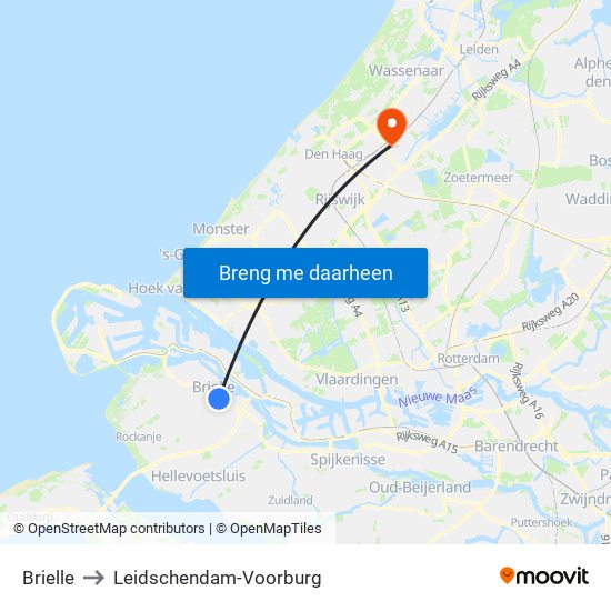Brielle to Leidschendam-Voorburg map