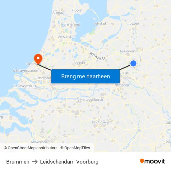 Brummen to Leidschendam-Voorburg map