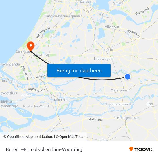 Buren to Leidschendam-Voorburg map
