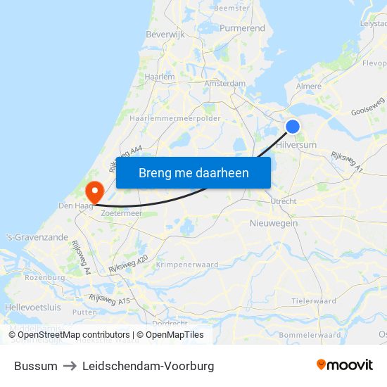 Bussum to Leidschendam-Voorburg map