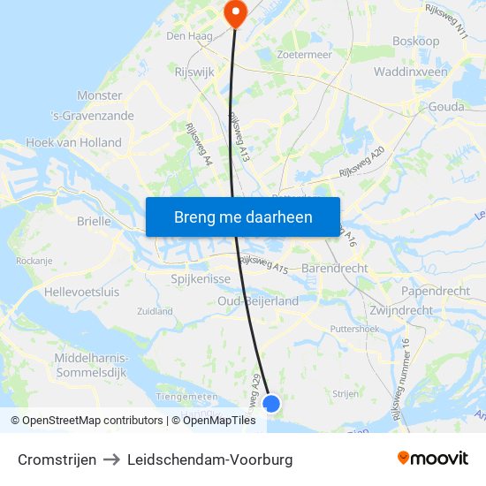 Cromstrijen to Leidschendam-Voorburg map