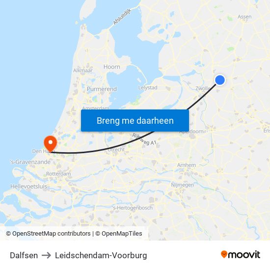 Dalfsen to Leidschendam-Voorburg map